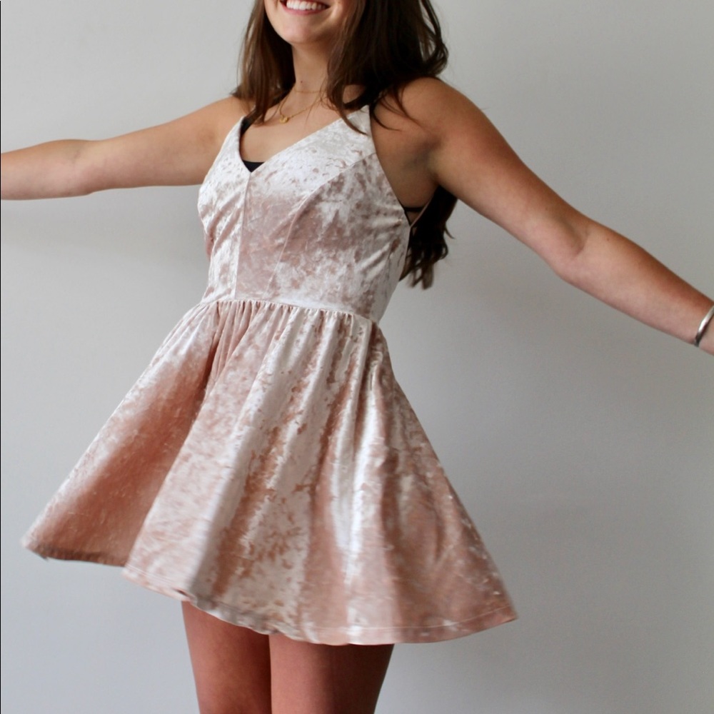 UO velvet pink romper
